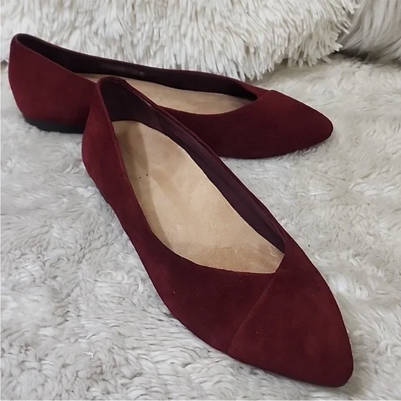 🍒 Vionic Comfort Orthopedic Burgundy Dark Red Flats Size 10 - Picture 3 of 9